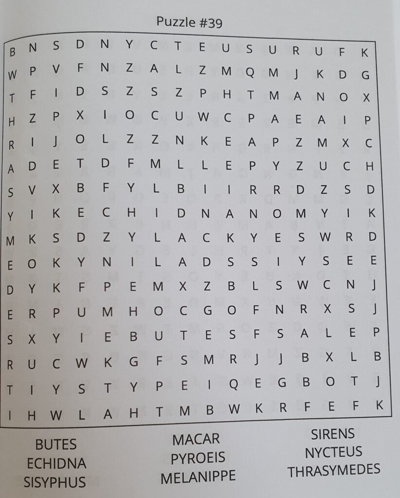 Greek Mythology Word Search Puzzle 39